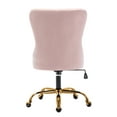 thumbnail image 6 of Guyou Modern Swivel Office Chair, Velvet Fabric Button Tufted And Nailhead Trim Accent Chair With Upholstery, Pink, 6 of 11