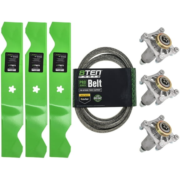 8TEN Spindle Blade Belt Kit for Husqvarna AYP 187256 532187256 187254 MK1001758