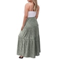 thumbnail image 3 of a.Jesdani Women Plus size Long Maxi Skirts Elastic High Waist A Line Ruffle Swing Beach Maxi Skirt L-4x, 3 of 5