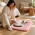 thumbnail image 7 of Short Pile Striped Pet Mat 48cm All Seasons for Cats and Dogs, Soft Resilient Padding Non Slip Grip Base, Comfortable Cushion for Sofa Bed Floor Daily Rest Gift, 7 of 7