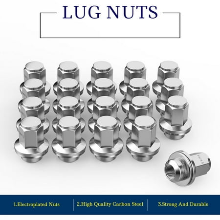 20 Chrome 14x1.5 Mag Lug Nuts w/ Washer fits Toyota Sequoia Tundra Land