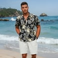 thumbnail image 6 of Sumtumn Hawaiian Shirt for Men,Summer Beach Short Sleeve Button Down Shirts Black Palm Clothing, 6 of 7