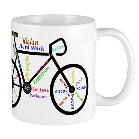 

CafePress - Bike Made Up Of Words To Motivate Mugs - Ceramic Coffee Tea Novelty Mug Cup 11 oz