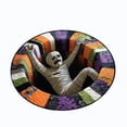 thumbnail image 2 of Dmlowu Halloween Area Rug, Optical Illusion Skeleton, Non-Slide Round Rugs for Living Room Entryway Bedroom Party, Halloween Decorations Indoor Outdoor, 2 of 7