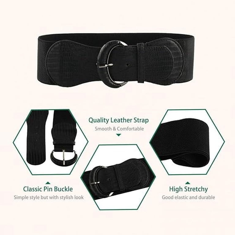 Women’s Black Soft Cloth Stretchable Belt w/Interchangeable Buckle Kismet Stretch Belt Bit Buckle • Tack N Rider main image 4