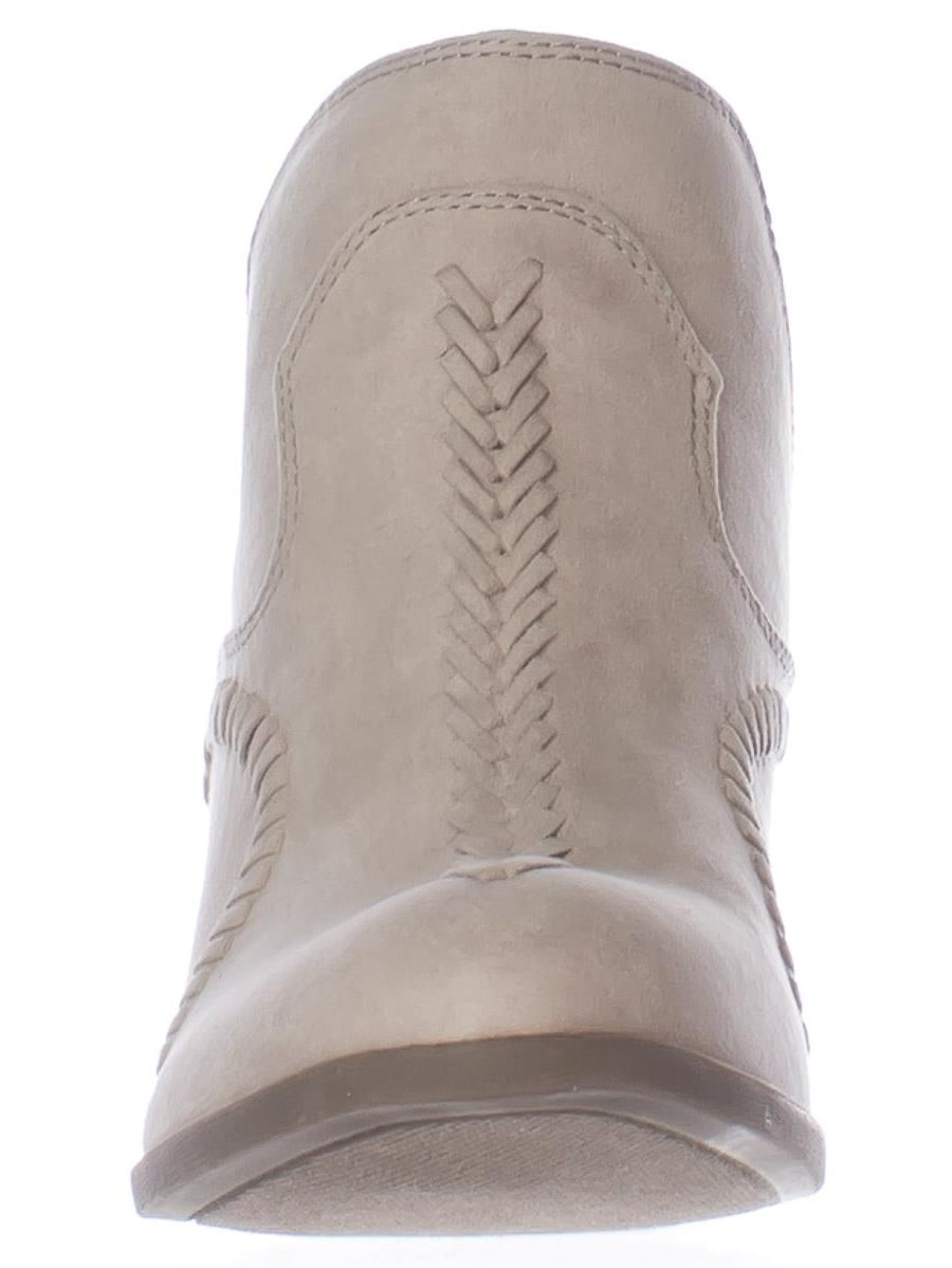 Womens Indigo Rd. Satori Stitched Pull On Ankle Booties - Light Gray Womens Indigo Rd. Satori Stitched Pull On Ankle Booties - Light Gray