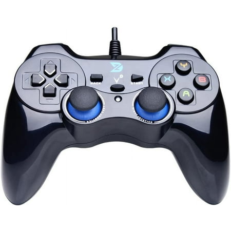 USB Wired Gaming Controller Gamepad for PC/Laptop Computer(Windows XP/7/8/10) & PS3 & Android & Steam - [Black]