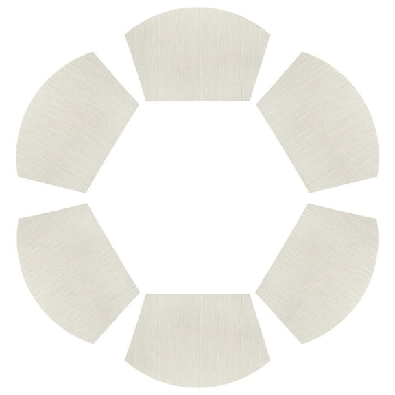 Uxcell 6pcs Wedge Placemats 18" x 12" Woven Vinyl Round Table Placemats, Beige