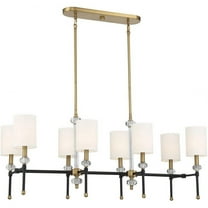 Contemporary Traditional Eight Light Chandelier in Matte Black Warm Brass Finish Bailey Street Home 159-Bel-4636276
