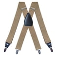thumbnail image 2 of SGFCWSX Men's X-Back Suspenders, Elastic 4-Clip Adjustable Formal Casual Beige, 2 of 3