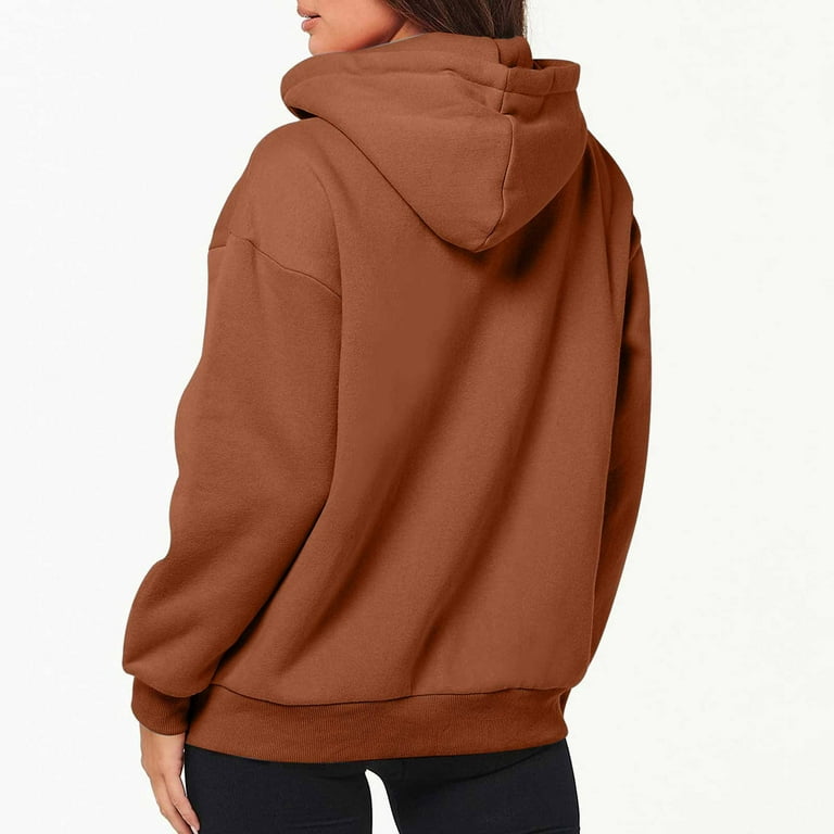 Jsaierl Oversized Zip Up Hoodie for Women Baggy Loose Basic Zipper Hooded  Sweatshirt Coat Y2K Jacket 