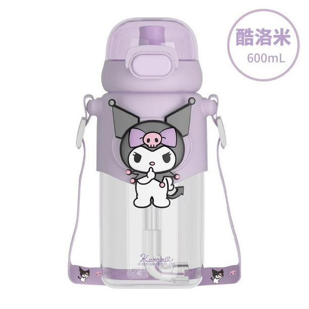 Sanurgente Melody Pochacco Kuromi Cinnamoroll Botella de agua de plástico para estudiantes, taza de doble clic, dibujos animados, gran capacidad, 550 mlzhangyuxiang zhangyuxiang unisex