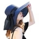 thumbnail image 1 of Sombreros de visera para mujer con ala ancha, viseras de paja, viseras de playa plegables para mujer, sombrero de playa de verano enrollable con cola de caballo, 1 of 4