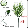thumbnail image 2 of 8 Bundles Red Artificial Flowers Outdoor Fake Flower Plastic UV Resistant Shrubs Greenery Plants Hanging Decorations Garden Porch Window Box Farmhouse Outside Summer Indoor Decor, 2 of 5