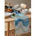 thumbnail image 3 of Hokiten Table Runners 36 Inches Long Dress Scarves, Blue Coastal Farmhouse Kitchen/Dining Table Runner, Short Coffee Tablerunners, Summer Beach Nautical Abstract Art 13x36 Inch, 3 of 7