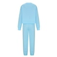 thumbnail image 7 of Valora Women Fashion Outfit Women's Trousers Suit 2 Piece Set for Casual Wear Long Sleeve Pullover Sweatshirt and Matching Sweatpants with Solid Modern Athleisure Style Sky Blue M, 7 of 7