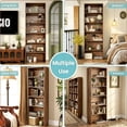 thumbnail image 4 of 71" Tall 6-Tier Bookshelf, Large Open Storage Bookcase, Freestanding Display Shelf for Living Room, Bedroom or Home Office, Brown, 4 of 9