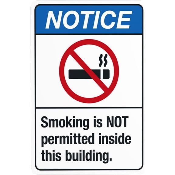 Smoking Is Not Permitted Inside This Building Warning Sign, Security Safety Metal Signs, Vintage Caution Poster Wall Decor for Business Office Home Street Road Use 8 x 12 Inch