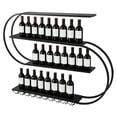 thumbnail image 4 of golytefs Wall Mounted Wine Rack with Led Light 4-Tiers Liquor Bottle Display Shelf Liquor Bottles Floating Shelves Display Storage with Wine Glass Holder for Home Bar Dining Room (Black 180x20x120), 4 of 8