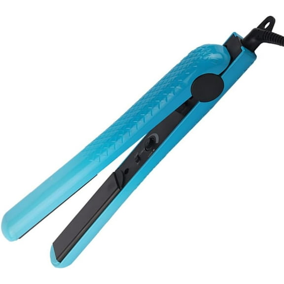 Professional Ceramic Flat Iron Hair Straightener - 1 Inch, Heats Up in 15 Seconds, Creates Silky Smooth Hair, Easy to Use, Compatible with 110V-220V, Automatic Shut-Off (Blue)