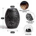 thumbnail image 5 of The Growing Ground 2 Pack Solar Lanterns Outdoor, Hollowed Metal LED Garden Decor Lanterns for Patio Yard Porch, Gifts for Women Mom Grandma, Black, 5 of 9