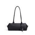 thumbnail image 3 of Genuine Cowhide Women Shoulder Bag, White Leather Underarm Bag, Barrel Style Tote, 3 of 6