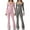 Pink, variant on hotojiny 2PC Women Long Sleeve Flare Jumpsuits Square Neck Stretchy Bodysuit One-Piece Rompers for Workout