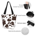 thumbnail image 6 of Fotbe Brown Cow Pattern Beach Tote,Shoulder Handbag,Spacious Tote Bag,Lightweight Travel Bag,Versatile Shopping Bag, 6 of 9