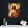 thumbnail image 4 of EastSmooth Framed Sacred Heart of Jesus Picture Wall Art Divine Mercy Picture Canvas Wall Decor Christ Jesus Portrait Poster Prints Christian Religious Artwork for Living Room Bedroom, 4 of 4