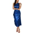 thumbnail image 2 of INSPIRE CHIC Women's One Shoulder Dress Sparkly Ruched Ruffle Bodycon Cocktail Dress XL Blue, 2 of 6