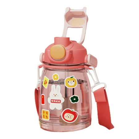 

Cute Water Bottle Sealed Flip Top Lid for Fitness Gym and Outdoor Sports Pink 1300ml