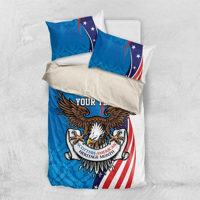 Scottish-American Heritage Month Personalized Bedding Set Highland Cow and
