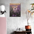 thumbnail image 3 of Sikiie Dog in Lavender Flowers Print Canvas Decorative Hanging Painting, Anti-shrinkage Hanging Frame, Suitable for Home, Office Wall Decorations, 3 of 6