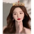 thumbnail image 4 of Yoyauz Women's Gold Crown Crystal Princess Tiara Crystal Queen's Crown Wedding, Bridal Hair Ornament Birthday Prom, Beauty Pageant Party  Barmitzvah Rite of Passage, Photo Props, 4 of 7