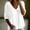 White, variant on WAVSUF Womens Cropped Top V Neck Flowy 3/4 Sleeve Ruffle Hem Cotton Linen Blouse White M