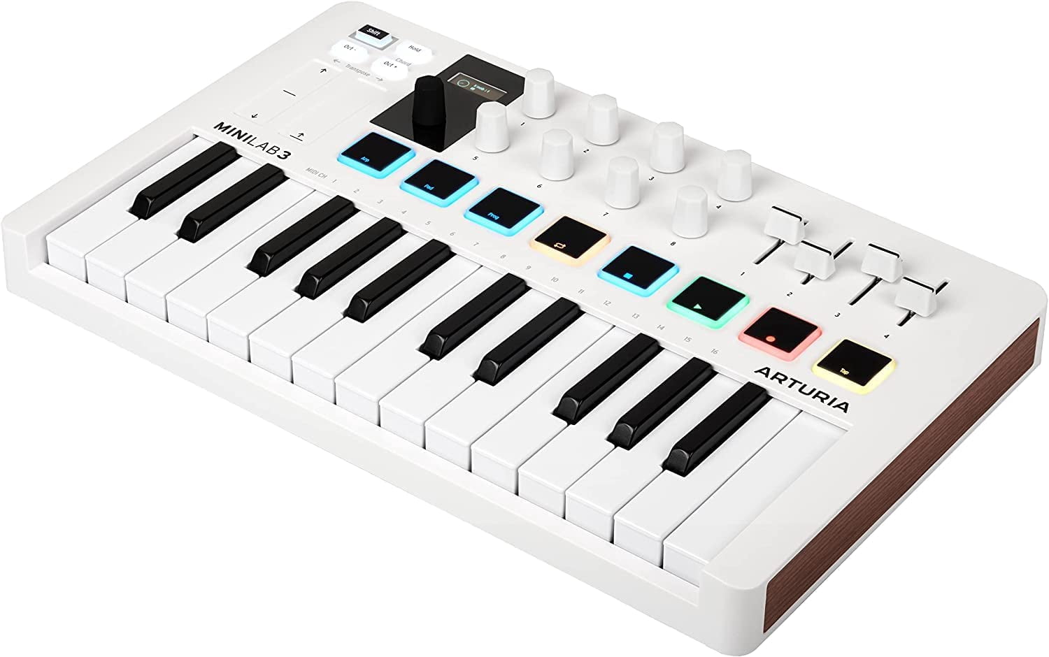 Arturia MiniLab 3 Portable 25-Key MIDI Keyboard Controller White with Pig Hog MIDI Cable, Polishing Cloth & Software Included