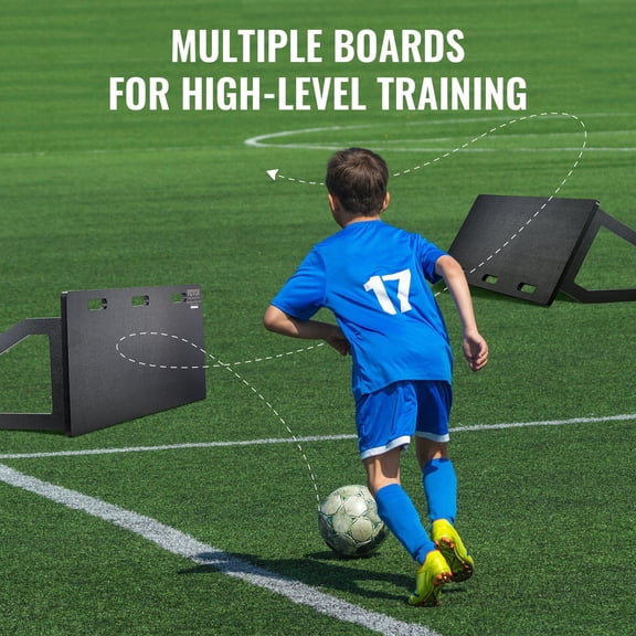 Portable Soccer Rebounder - 45"x18" HDPE Foldable Training Board with Dual-Angle Rebound, Perfect for Solo Passing & Shooting Drills