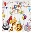 thumbnail image 3 of Ambesonne Birthday Shower Curtain, Cartoon Animals Party, 69"Wx70"L, Multicolor, 3 of 3