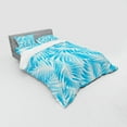 thumbnail image 3 of Ambesonne Tropical Bedding Set 3 Pcs, Exotic Miami Palms, Twin XL, Turquoise Aqua Blue, 3 of 3
