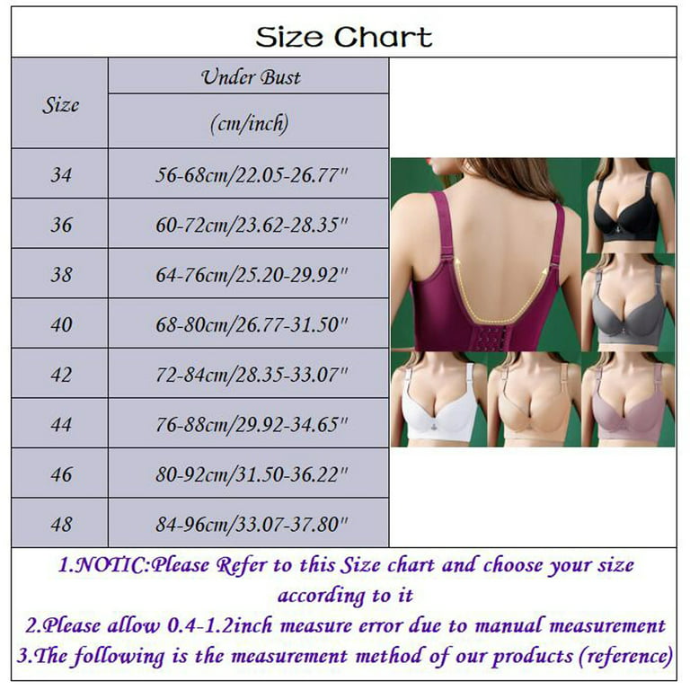 CAICJ98 Lingerie for Women Women's and Comfortable Large Breathable Thick  and Thin Back No Steel Ring Uphold Gathering Bra Back Bra (, 40)