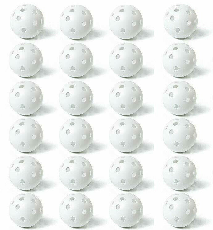 Plastic Golf Balls White Poly Plastic Practice Training Balls, 24-pack