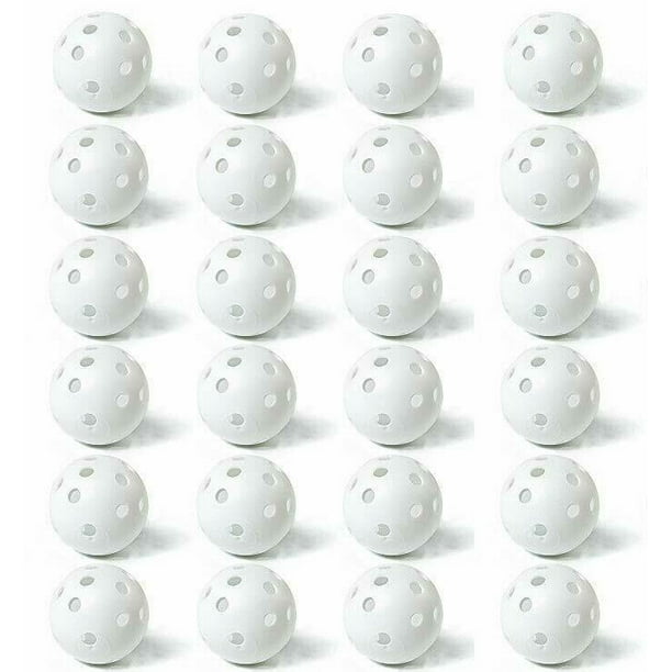 Plastic Golf Balls White Poly Plastic Practice Training Balls, 24pack