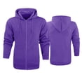 thumbnail image 5 of Outfmvch Men's Zip-Up Hoodie,Full-Zip Hoodie,Hooded Sweatshirt,Fleece Hoodie Men's Fashionable Casual Solid Color Trendy Hooded Zipper Sports Hoodie Purple 2XL, 5 of 5