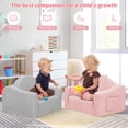 thumbnail image 4 of babyeap Kids Couch,2-in-1 Soft Toddler Couch Fold Out,Convertible Sofa to Lounger,Gifts for Kids Girl Boys,Pink, 4 of 7