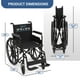 thumbnail image 2 of Silla de ruedas autopropulsada plegable Monicare, resistente, con reposabrazos abatibles y reposapiés abatible, asiento de 45 cm de ancho, todoterreno para adultos, capacidad de 136 kg, color negro, 2 of 5