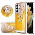 thumbnail image 1 of Funda para Samsung Galaxy S21 Ultra 5G con galvanoplastia de doble cara IMD y soporte para anillo (sonrisa), 1 of 5