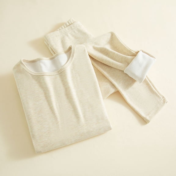 Wensltd Winter Thermal Sets for Women Long Sleeve Underwear Top and Pants Warm Comfortable Home Clothes Green