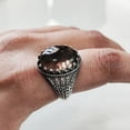 thumbnail image 6 of Smoky Quartz Mans Ring, Natural Smoky Quartz ring, Silver Jewelry, 925 Silver Ring, Birthday Gift, Heavy Mens Ring, Arabic Design, Ottoman Style Ring, Christmas, Turkey Mens Signet Ring, 6 of 7