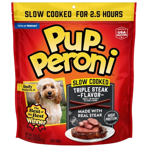 Pup Peroni Triple Steak Flavor Dog Treats, 22.5 oz Bag