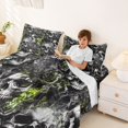 thumbnail image 3 of Homewish Spooky Skull Queen Sheets For Adults Teens,Flower Halloween Queen Sheet Sets,Green,4pcs,1 Flat Sheet, 1 Fitted Sheet and 2 Pillowcases, 3 of 6